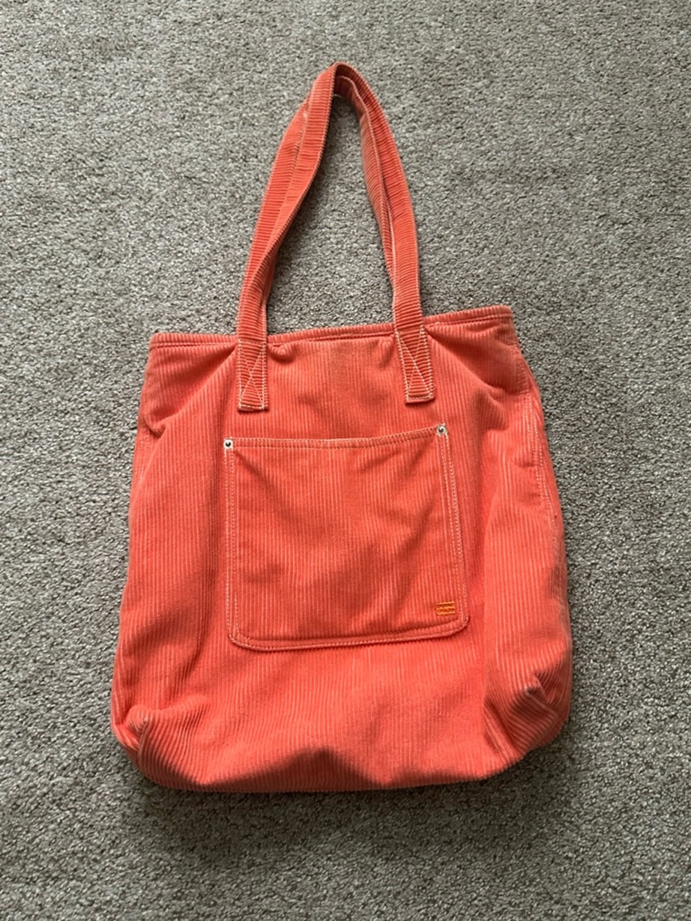 Coral Corduroy Tote Bag - Women's Casual Shoulder Bag
